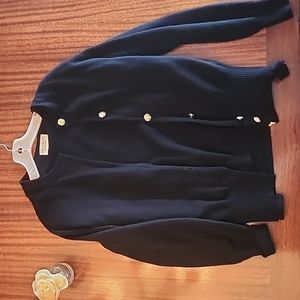 Cashmere sweater with cardigan, size S, Black